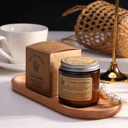 Handmade Aromatic Soy Wax Candle in Glass