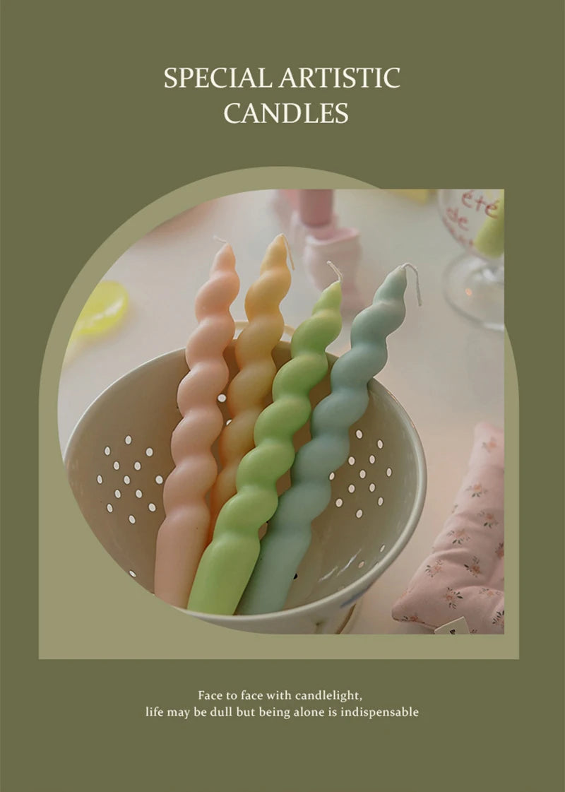 Spiral Long Stem Soy Wax Aromatherapy Candle