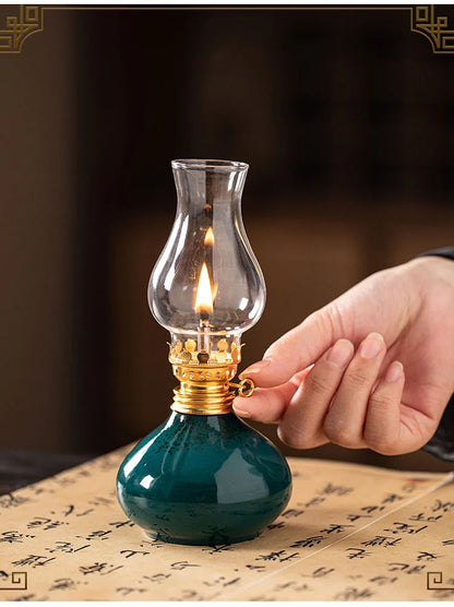 Traditional Ceramic Butter Oil Lamp - Aromatic Incense Burner and Ambient Night Light