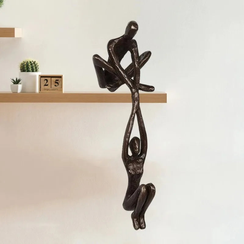Ledge Lovers – Abstract Couple Sculpture for Shelf & Desk Decor