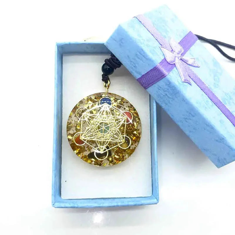 Orgonite Chakra Pendant Necklace – Green Malachite Tree of Life | Energy Healing