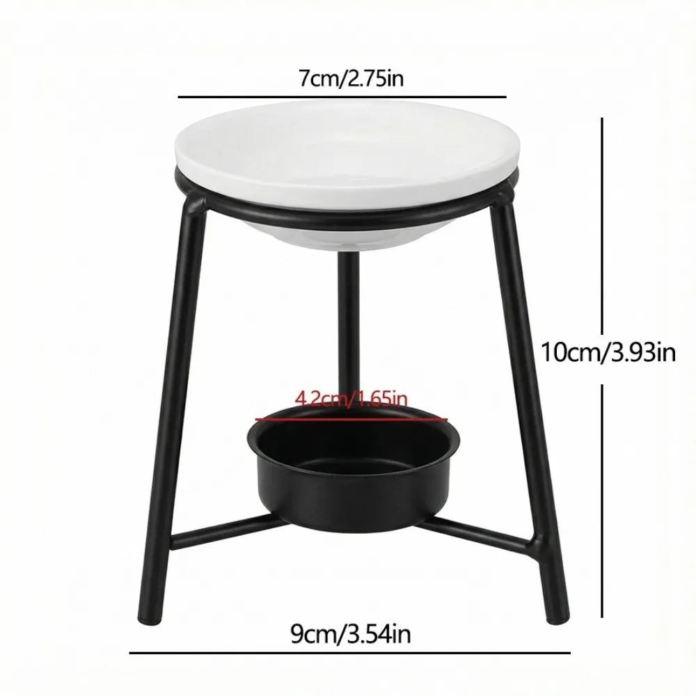 Ceramic Bowl Iron Base Essential Oil Burner - Your Ritual Hub 