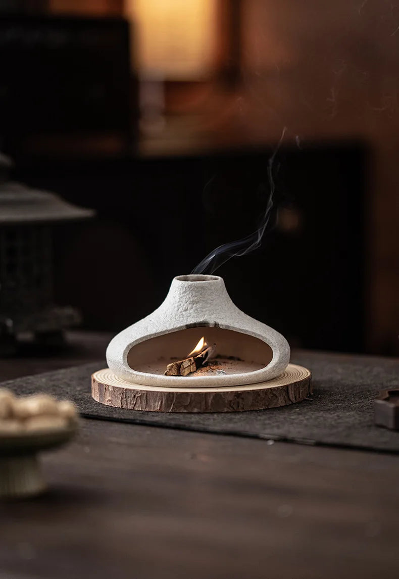 Small Chimney Fireplace Ceramic Aroma Diffuser Incense Burner Aroma Burner - Your Ritual Hub 