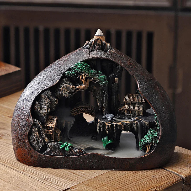 Zen Landscape Ceramic Incense Burner — Indoor Decor - Your Ritual Hub 