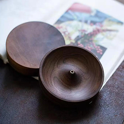 Hand-Carved Circular Incense Burner Holder