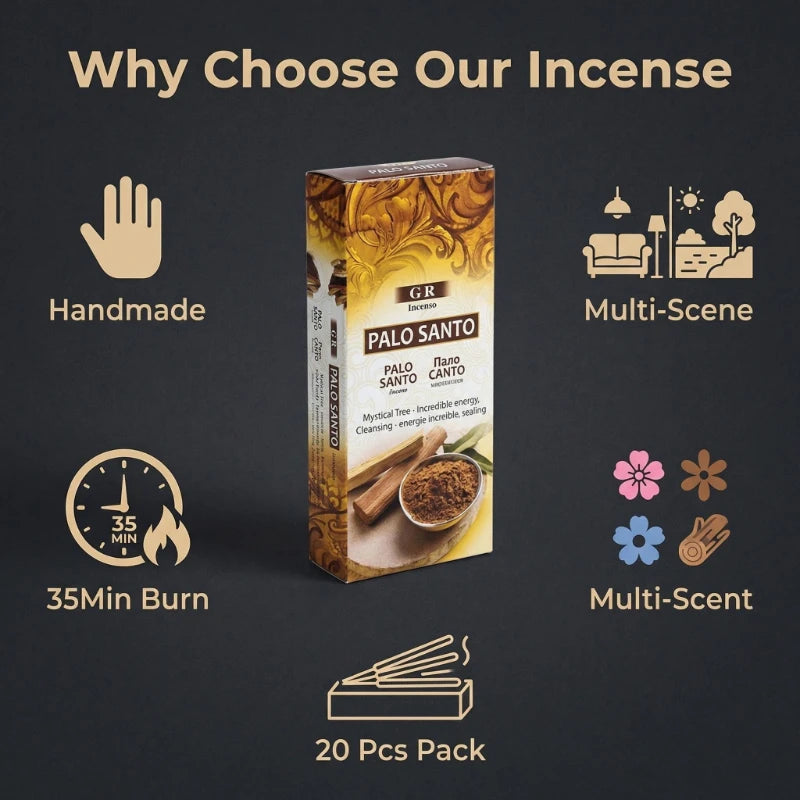 6 Sets of 120 Indian Incense Sticks Palo Santo Lavender Jasmine Meditation Fresh Air Scent Aroma Home Long-Lasting Fragrance - Your Ritual Hub 