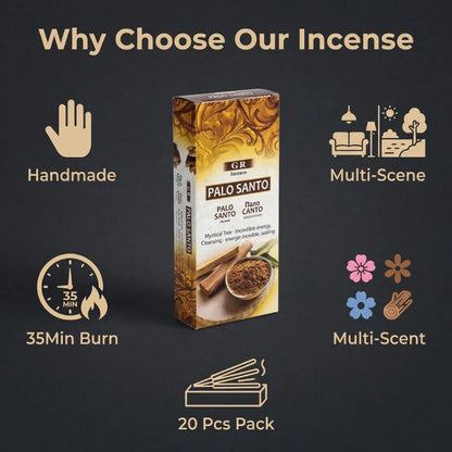 6 Sets of 120 Indian Incense Sticks Palo Santo Lavender Jasmine Meditation Fresh Air Scent Aroma Home Long-Lasting Fragrance
