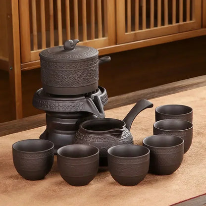 8 Pcs Set Semi Automatic Tea Sets Chinese  Ceramic