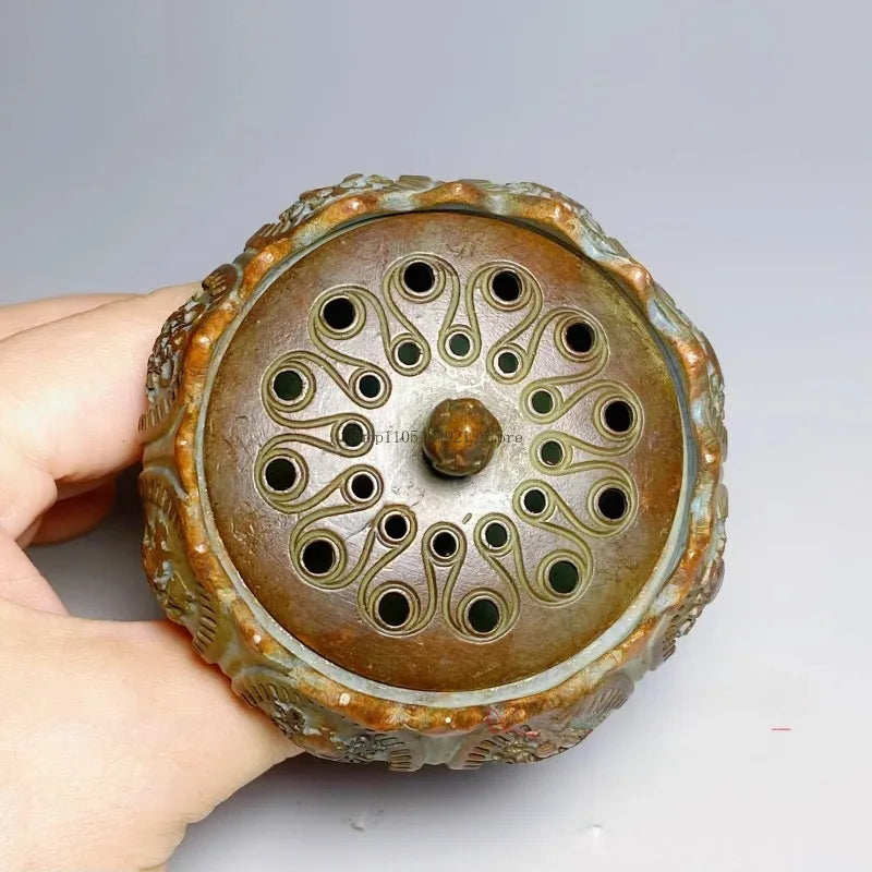 Antique Bronze Eight Auspicious Incense Burner - Your Ritual Hub 