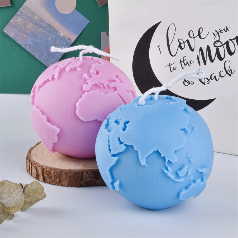 3D Earth Candle Silicone Mold Concrete Earth Plaster Mold - Your Ritual Hub 
