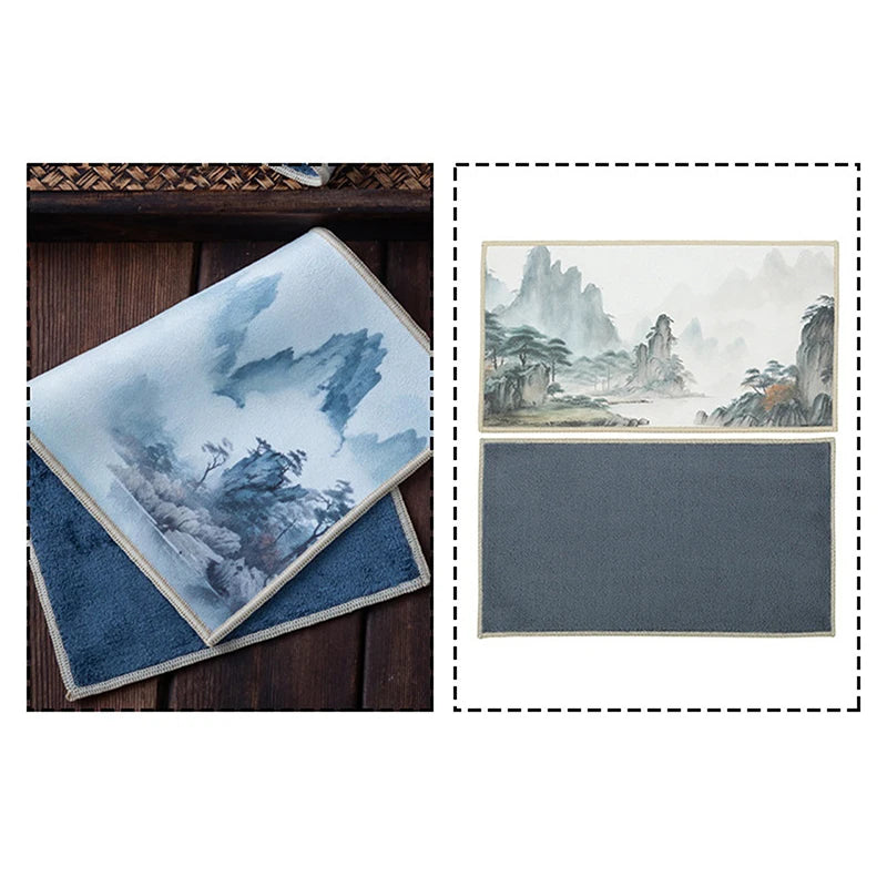 Premium Retro Painted Tea Cloth — 30×18cm