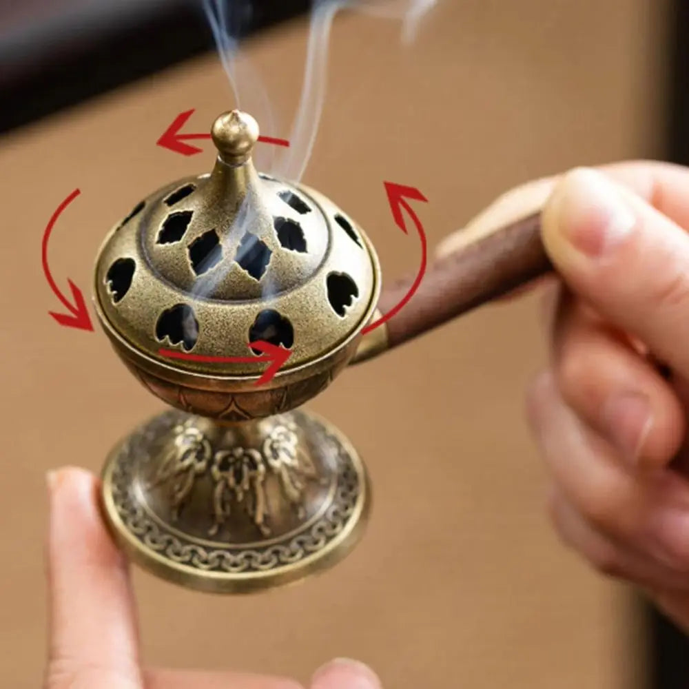 Elephant Lotus Incense Burner — Vintage Alloy Censer