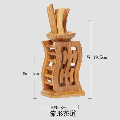 Handmade Kung Fu Tea Sets Vintage Puer Knife Spoon Tea Tools Set Tea Ceremony Utensils Chinese Bamboo Clip Strainer 6pc/set