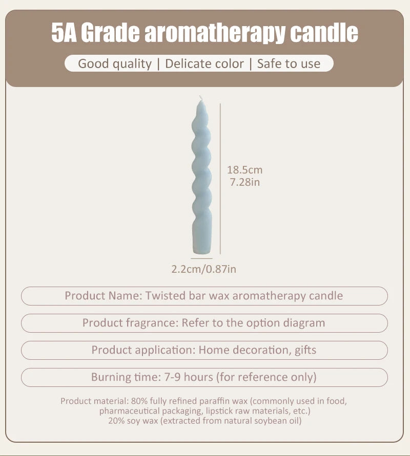 Spiral Long Stem Soy Wax Aromatherapy Candle