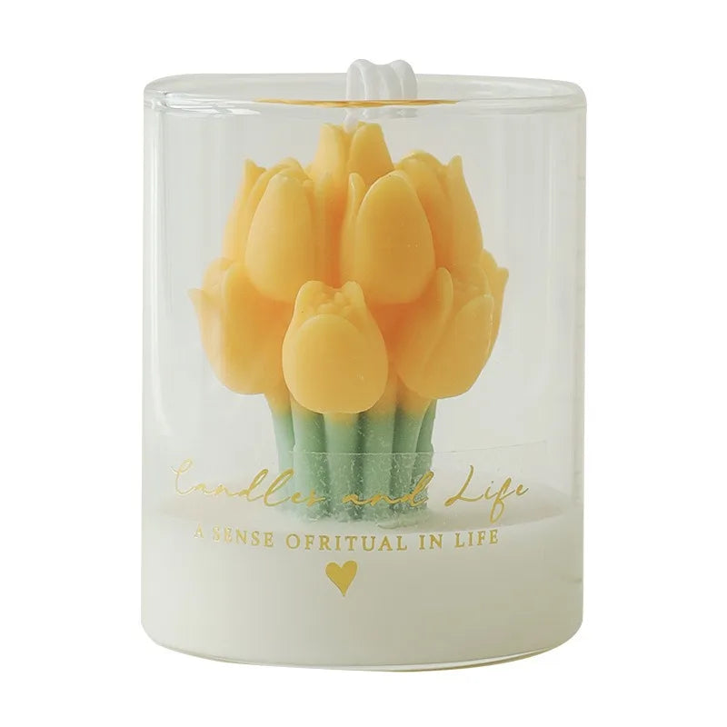 Handmade Tulip Bouquet Candle Scented Candle Aromatherapy Soy Wax Candle - Your Ritual Hub 
