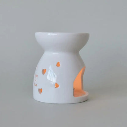 Ceramic Cutout Aroma Burner & Wax Melter with Spoon