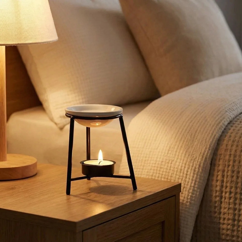Ceramic Bowl Iron Base Essential Oil Burner - Your Ritual Hub 