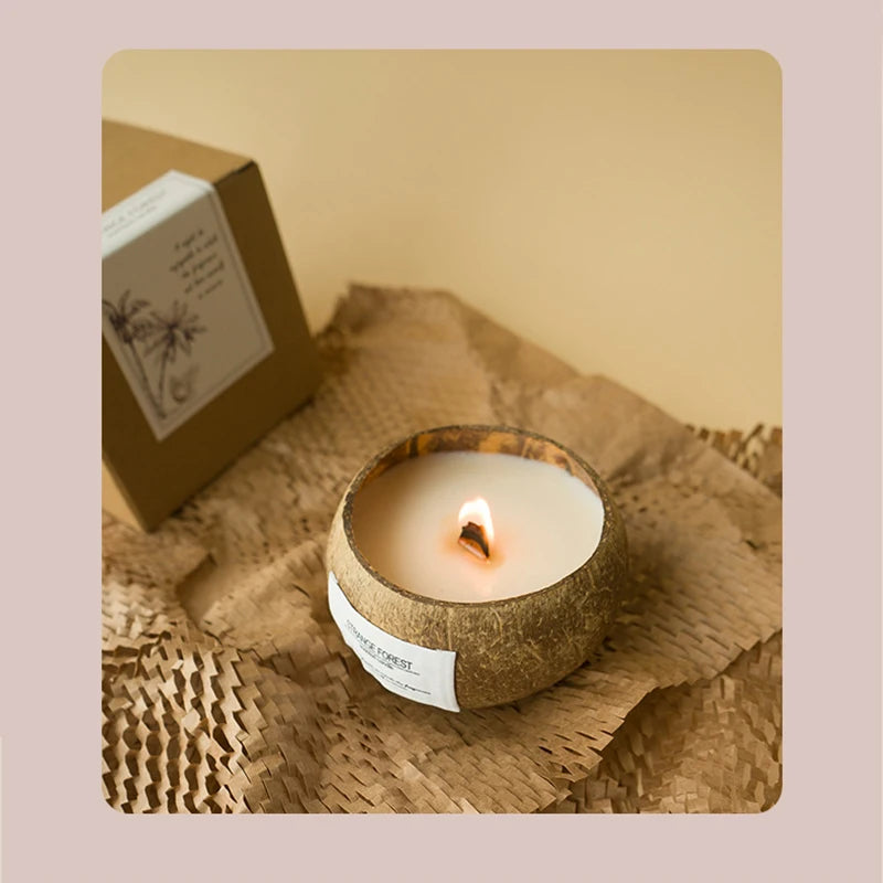 Coconut Shell Aromatherapy Candle Essential Oil Fragrance Premium Plant Wax - Your Ritual Hub 