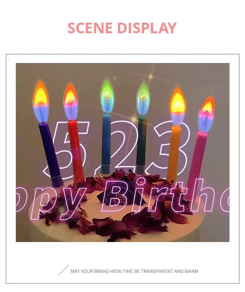 Multicoloured Colourful Flame Candles, 5/12 Pack, Suitable for Birthday Cakes, Birthday Party and Wedding Decorations - Your Ritual Hub 