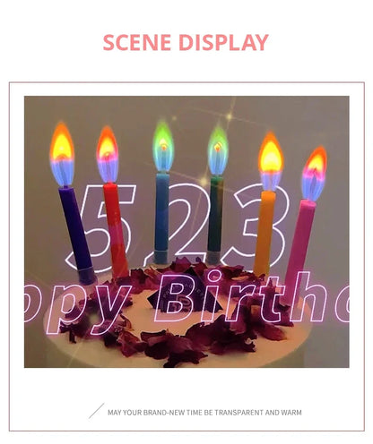 Multicoloured Colourful Flame Candles, 5/12 Pack, Suitable for Birthday Cakes, Birthday Party and Wedding Decorations