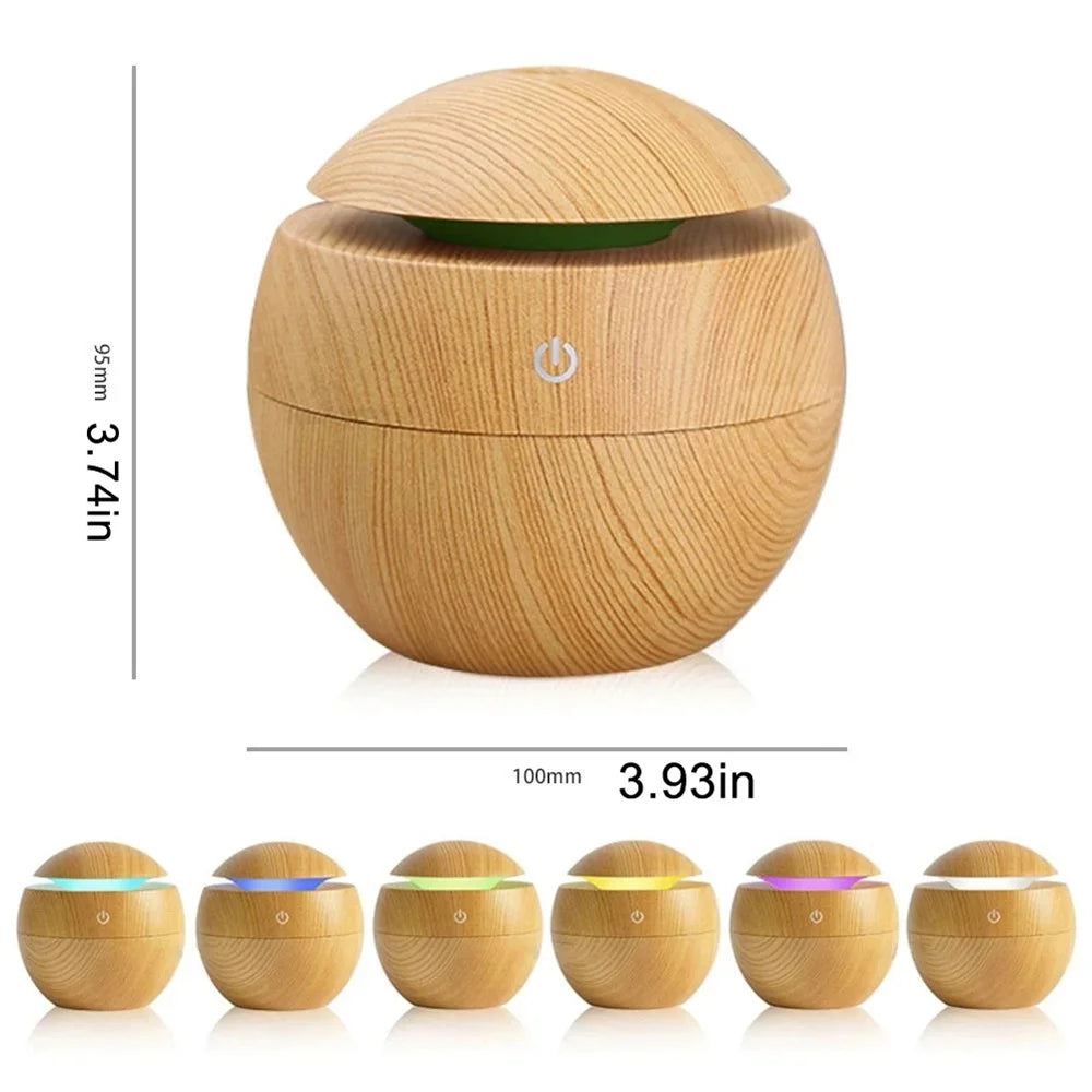 Humidifier Electric Air Aroma Diffuser Wood Ultrasonic Air Humidifier Essential Oil Aromatherapy - Your Ritual Hub 
