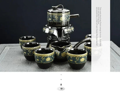 8 Pcs Set Semi Automatic Tea Sets Chinese  Ceramic