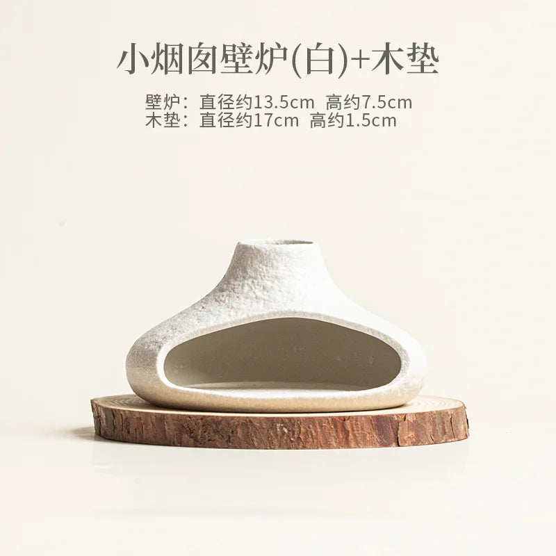 Small Chimney Fireplace Ceramic Aroma Diffuser Incense Burner Aroma Burner - Your Ritual Hub 