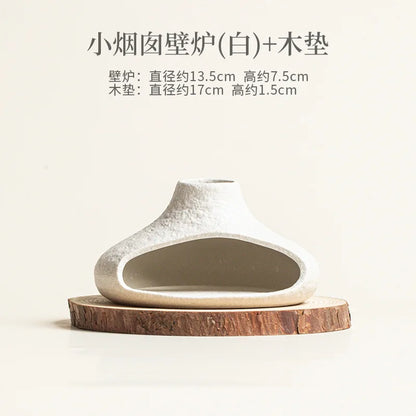 Small Chimney Fireplace Ceramic Aroma Diffuser Incense Burner Aroma Burner