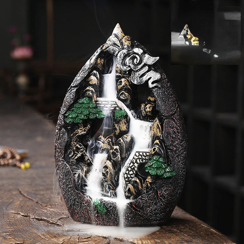 Backflow Incense Burner, Alpine Flowing Water - Your Ritual Hub 
