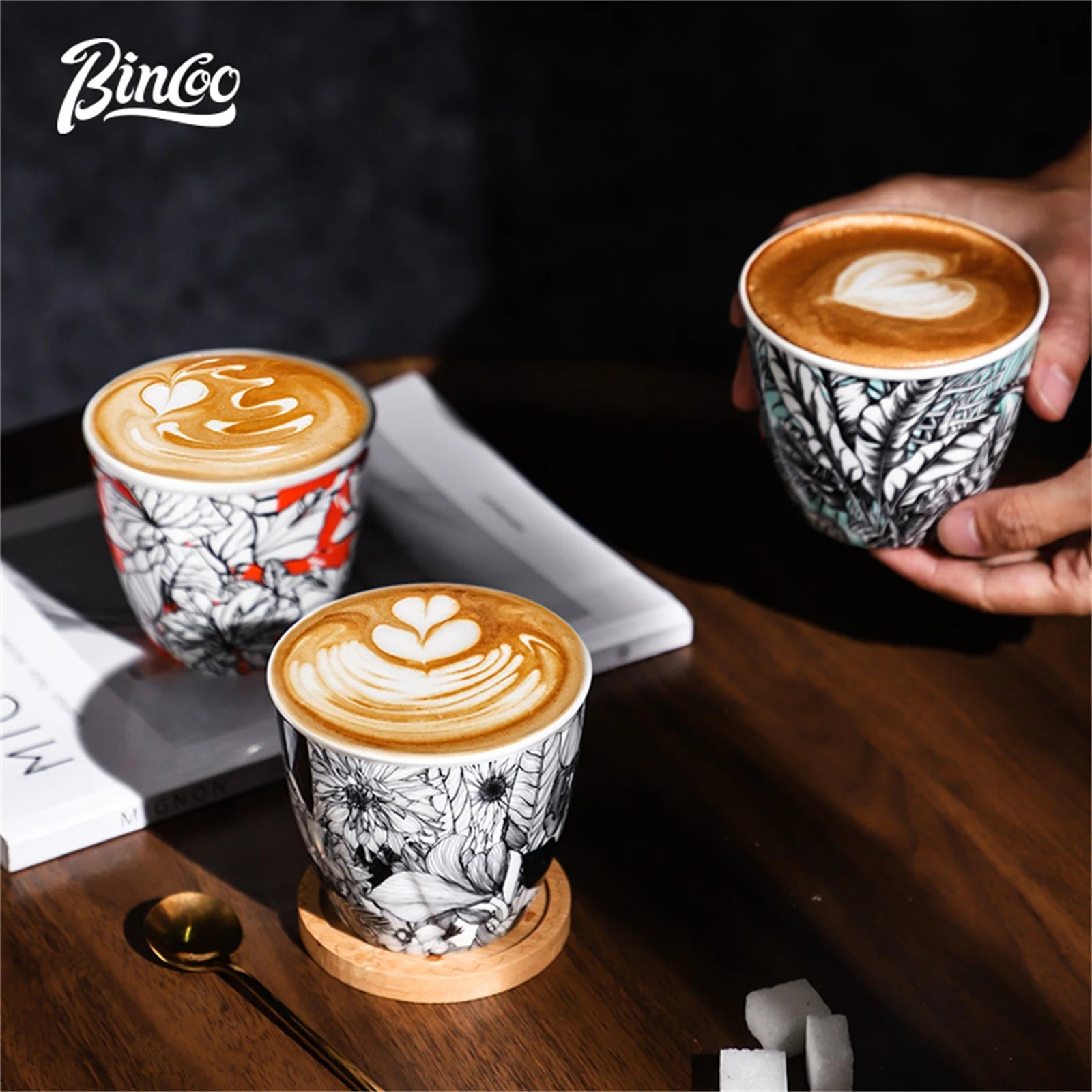 BINCOO Ceramic Coffee Cup Jungle Flower Series - Your Ritual Hub 