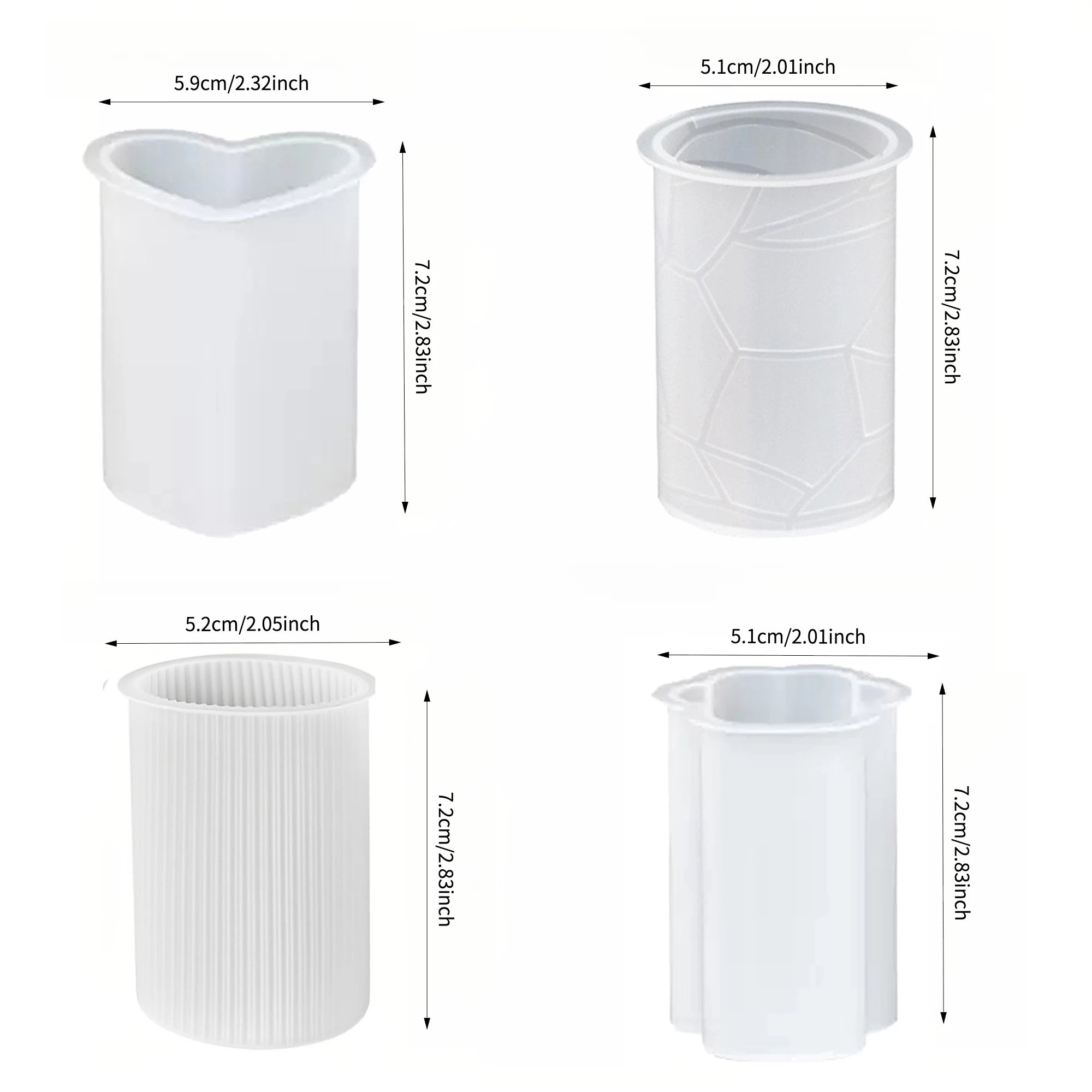 A set of four innovative silicone candle molds，Adopt3DCylindrical design - Your Ritual Hub 