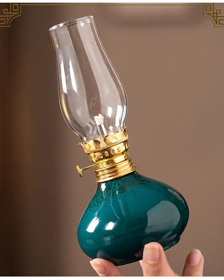Traditional Ceramic Butter Oil Lamp - Aromatic Incense Burner and Ambient Night Light - Your Ritual Hub 