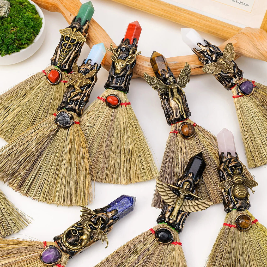 Natural Crystal Wand — Cleansing & Energy Purification Broom | Your Ritual Hub
