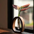 Walnut Wood Botanical Case/Vase.