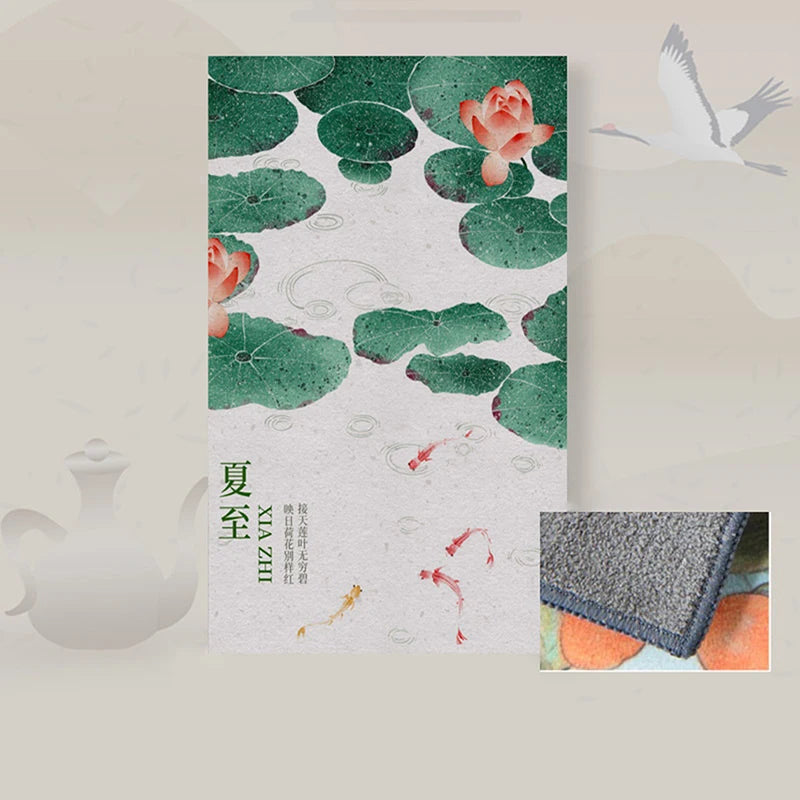 Premium Retro Painted Tea Cloth — 30×18cm