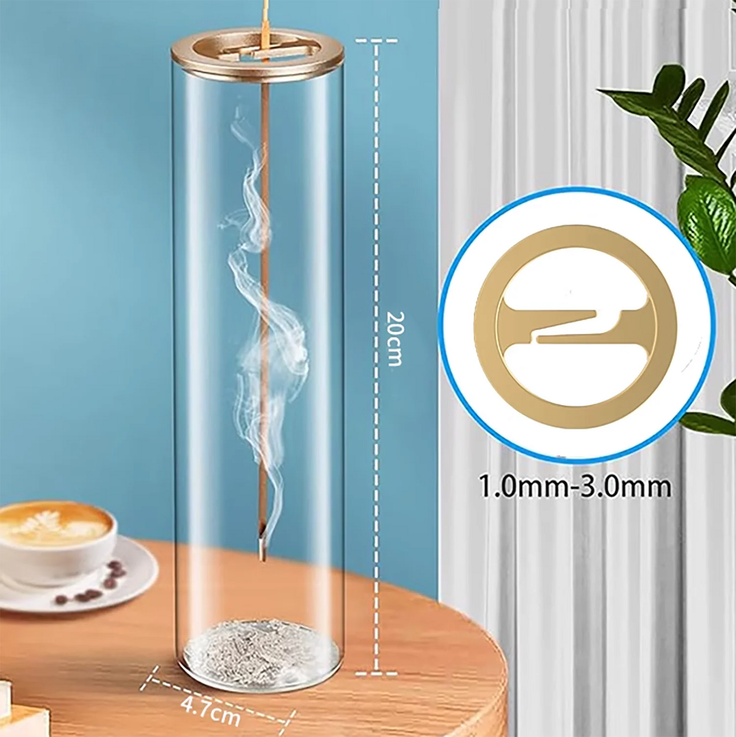 Modern Glass Incense Burner with Ash Catcher