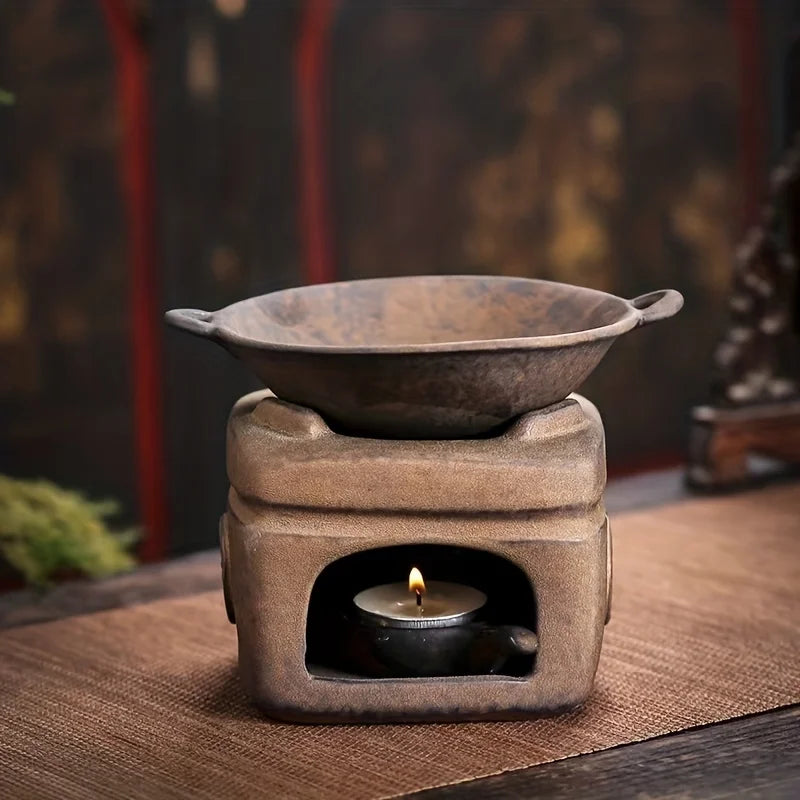 Japanese Retro Fireproof Incense Burner & Wax Heater - Your Ritual Hub 