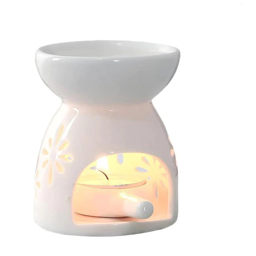 Ceramic Tealight Oil Burner & Fragrance Night Lamp - Your Ritual Hub 