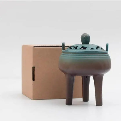 Ceramic Sandalwood Incense Burner — Buddha Tea Ceremony Decor