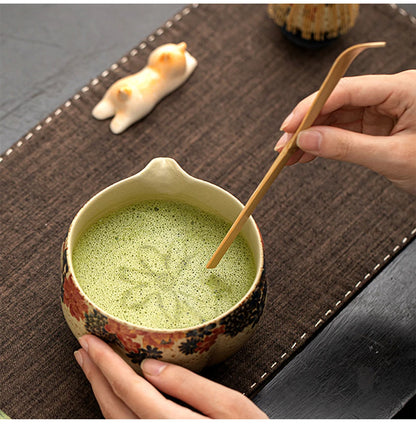 Flint Red Japanese Matcha Making Set — Bowl, Whisk & Spoon