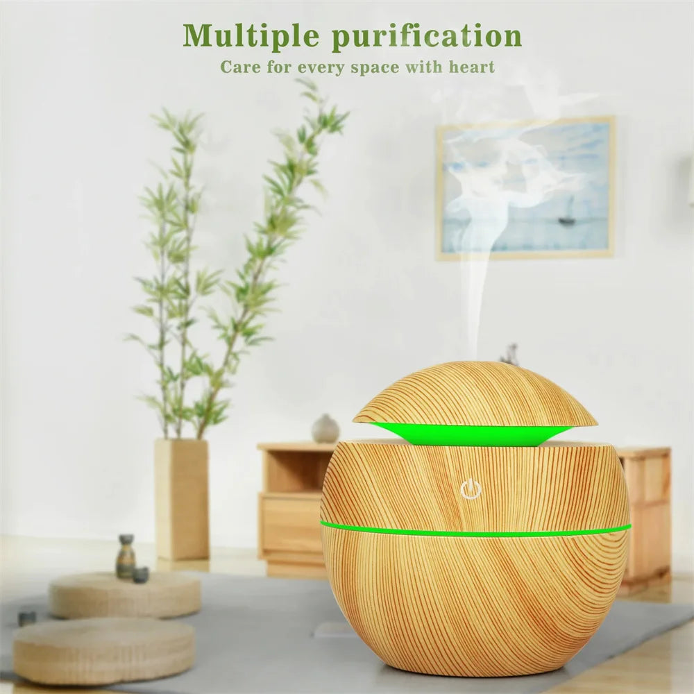Humidifier Electric Air Aroma Diffuser Wood Ultrasonic Air Humidifier Essential Oil Aromatherapy - Your Ritual Hub 
