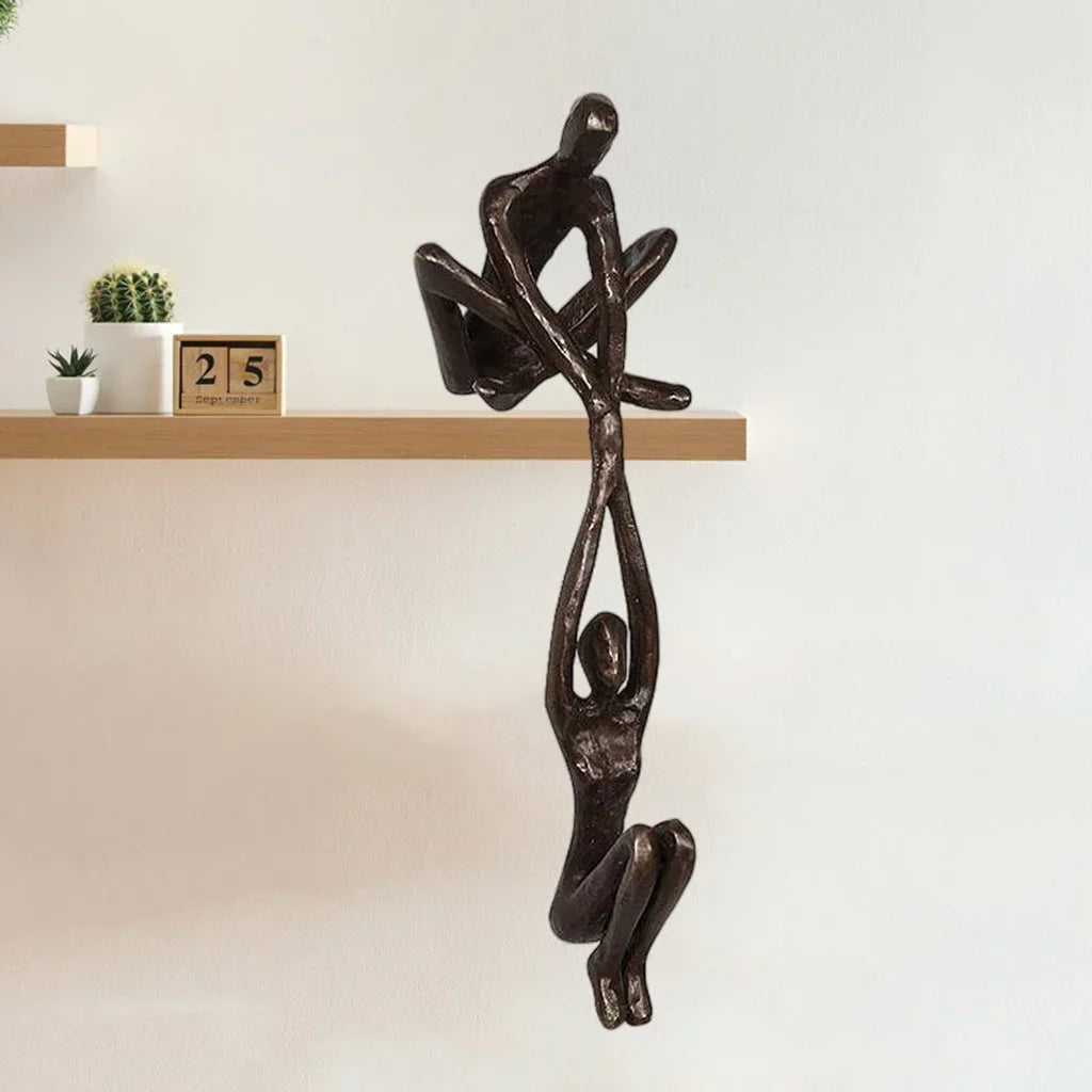 Ledge Lovers – Abstract Couple Sculpture for Shelf & Desk Decor