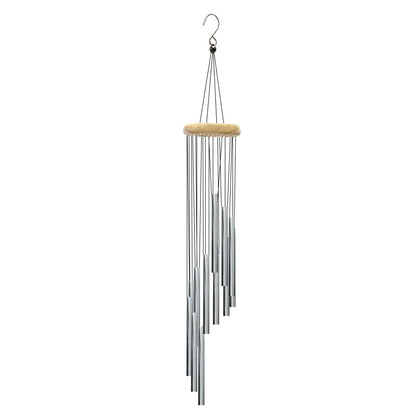 1Piece 12-Tube Aluminum Alloy Wind Chimes Set with Hook Gold/Silver Bells Outdoor.