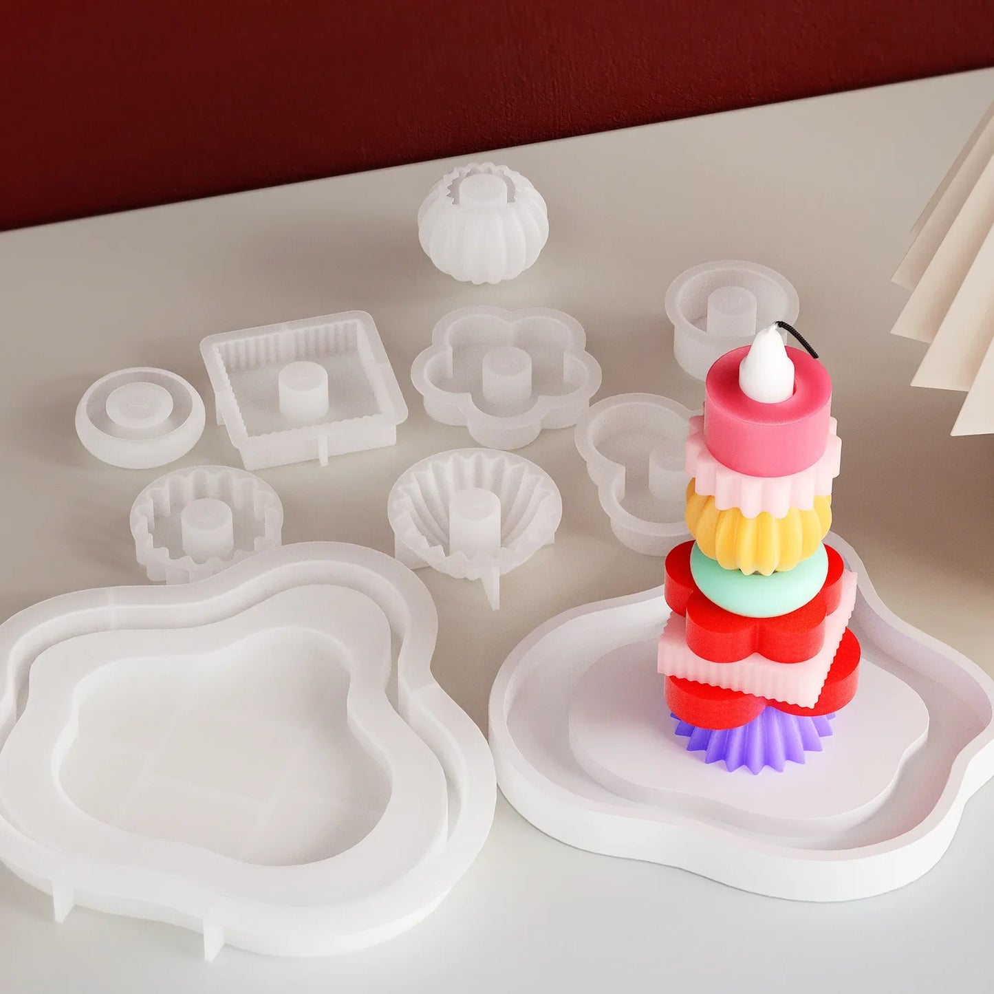 Stackable Layered Silicone Mold — Candle & Soap Making