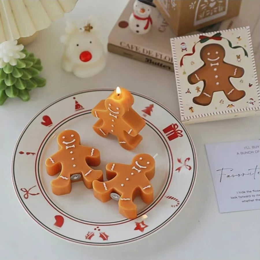 1pc Christmas Gingerbread Man Aromatherapy Candle Coffee Milk Fragrance - Your Ritual Hub 