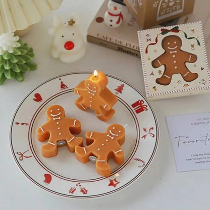 1pc Christmas Gingerbread Man Aromatherapy Candle Coffee Milk Fragrance