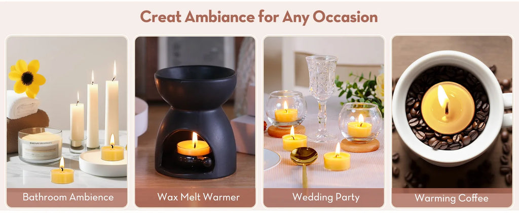 50-100Pcs Beeswax Tea Light Candles Smokeless Eco-Friendly Candles Xmas Tealight for Wedding Favor Candles 4 Hour Clean Burning - Your Ritual Hub 