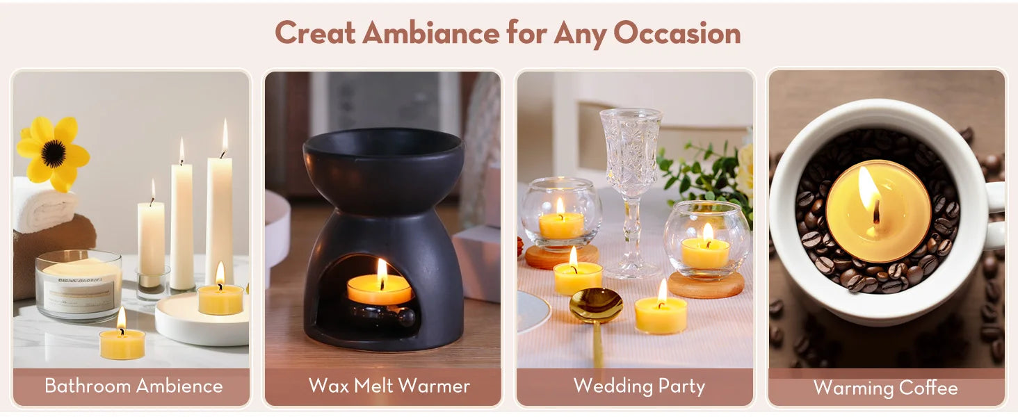 50-100Pcs Beeswax Tea Light Candles Smokeless Eco-Friendly Candles Xmas Tealight for Wedding Favor Candles 4 Hour Clean Burning - Your Ritual Hub 