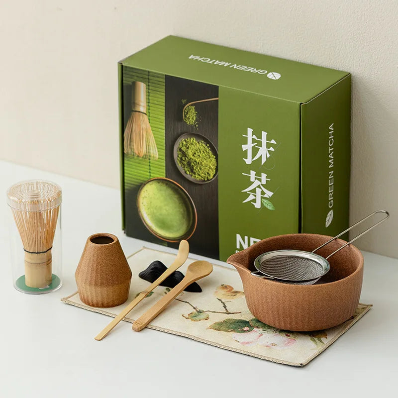 8-Piece Kiln-Fired Japanese Matcha Ceremony Set