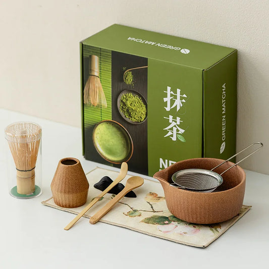 8-Piece Kiln-Fired Japanese Matcha Ceremony Set